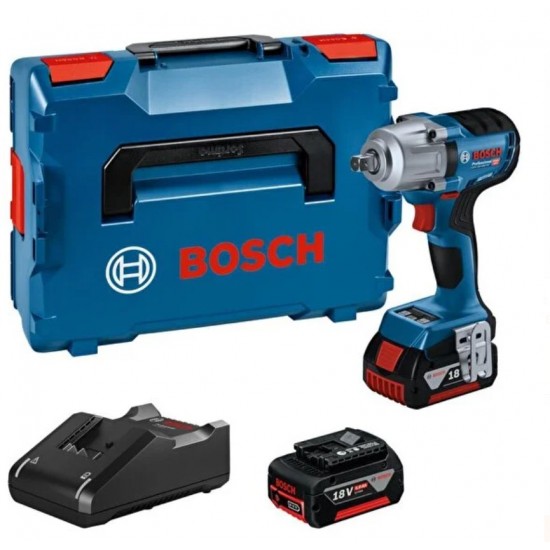 Bosch Gds 18v 450 Pc Tork Hafızalı Akülü Darbeli Somun Sıkma Makinesi 2 X 4ah Procore Düz